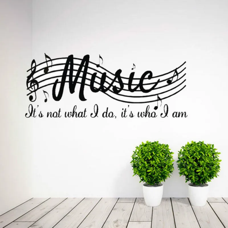 Us 2 83 10 Off Music Is Not Wall Quote Decal Vinyl Word Dance Musical Notes Room Wall Sticker In Wall Stickers From Home Garden On Aliexpress