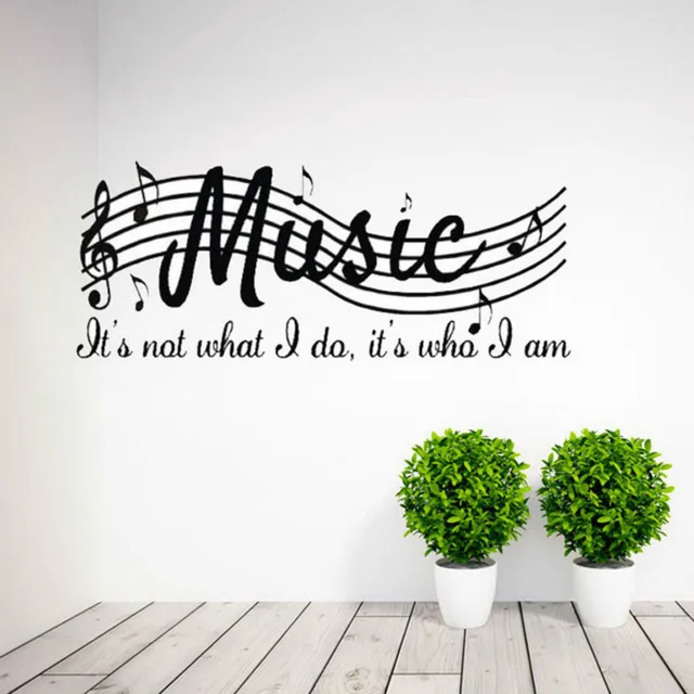 music is not wall quote decal vinyl word dance musical notes room wall sticker