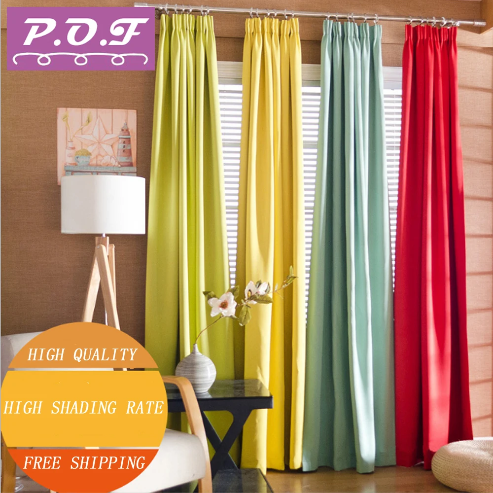 

P.O.F Curtain for living room blackout solid color colorful wonderful beautiful