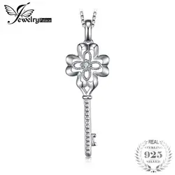 JewelryPalace Романтика Цветок Ключ ажурные кубического циркония кулон Цепочки и ожерелья стерлингового серебра 925 18 дюймов цепи коробки