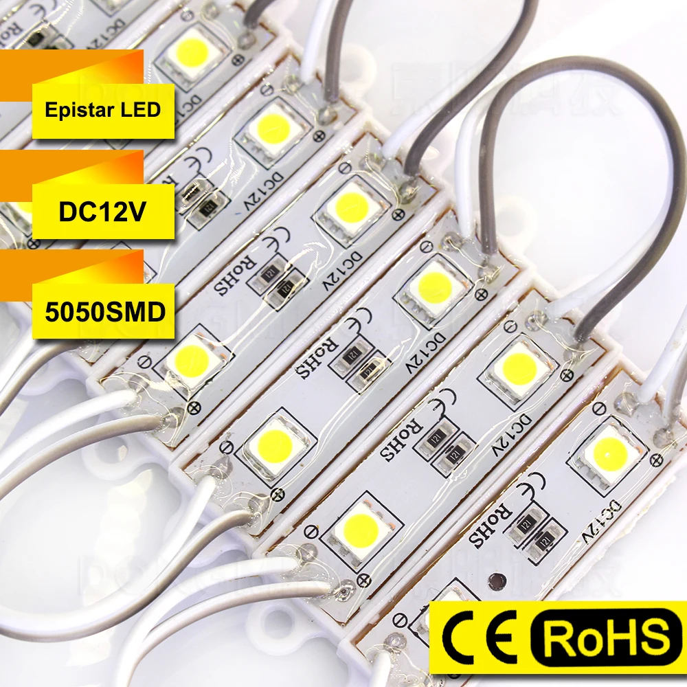 600 шт./лот оптовая продажа светодиодных модулей 5050 SMD DC 12 В 2 светодиода подсветка