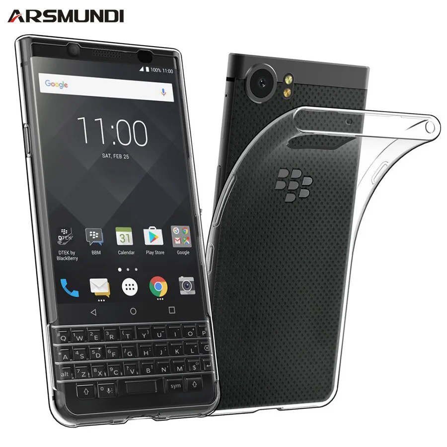 Arsmundi Transparent Back Cover For Blackberry Keyone Case Soft TPU 