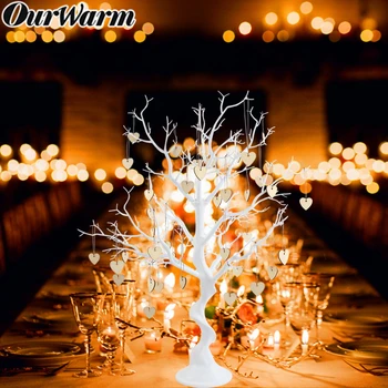 

OurWarm Wedding Tree Centerpiece Heart Guest Signature Artificial Plant Tree Party Favors For Guest Rustic Wedding Decoration