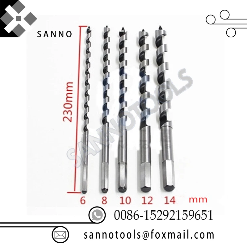 3 шт. 230 мм длинные шнековые сверла высокоскоростные Стальные Деревянные Полые сверлильные сверла расширенные закаленные