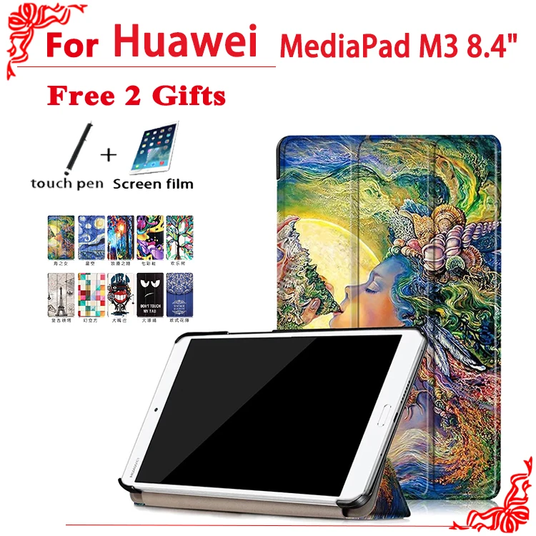 Чехол для huawei MediaPad M3 8,4, высококачественный чехол, чехол для huawei MediaPad M3 BTV-W09 BTV-DL09, 8,4 дюймов, планшет+ 2 подарка бесплатно