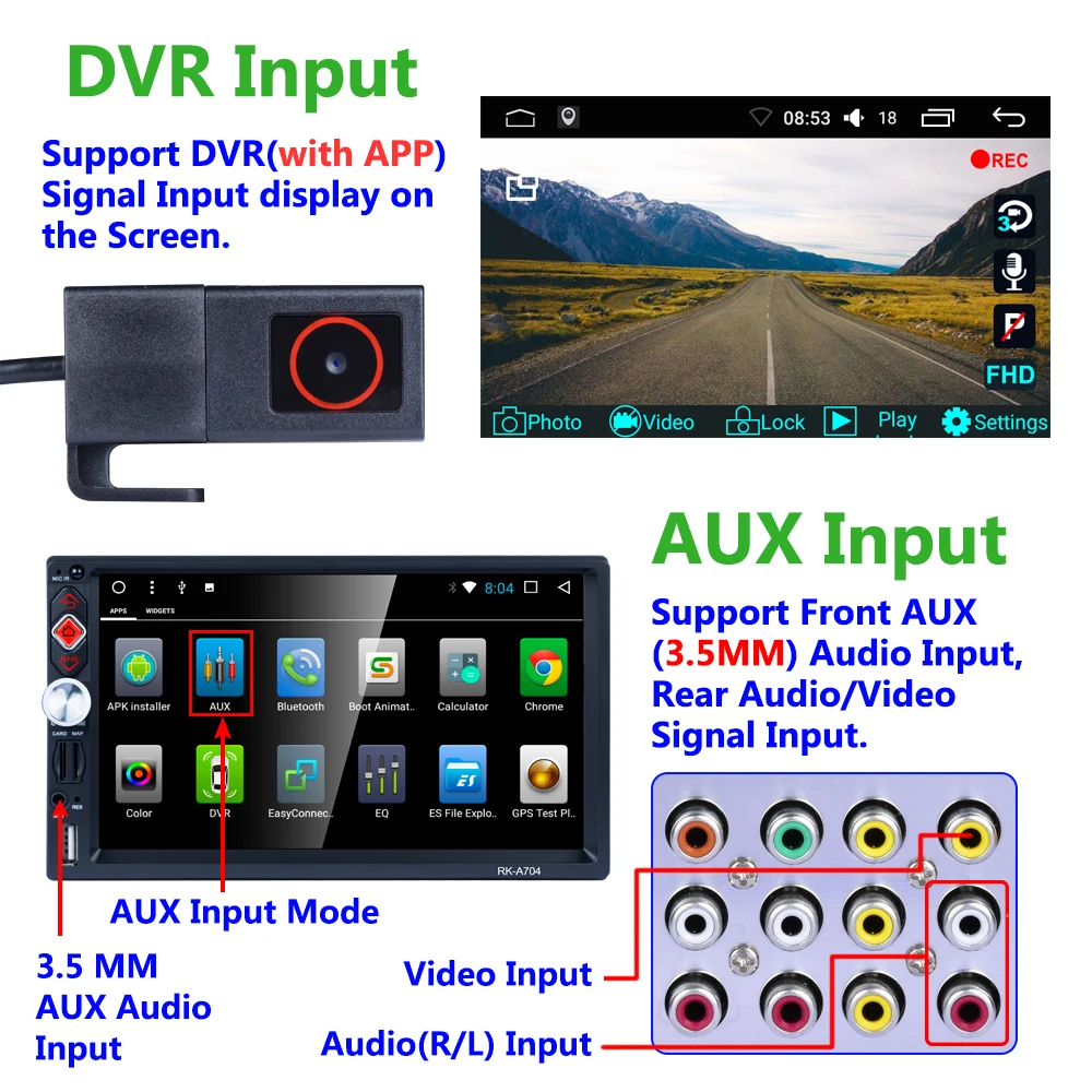 Discount Full HD 1080P 7-inch 2DIN QUAD-core Android 7.1 Car Multimedia Player GPS Navigator Steering Wheel Control FM/AM/RDS Radio 11