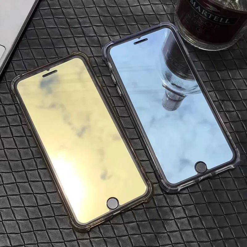 

Colorful Mirror Tempered Glass Full Screen For iPhone X 8 8 Plus Glass Screen Protector For iPhone 6 6s 7 SE 5S Protective Film