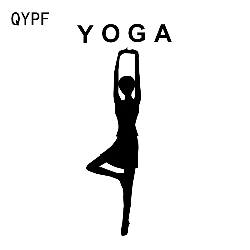 

QYPF 7.3*16.3CM Yoga Meditation Aerobic Exercise Decor Car Sticker Silhouette Vinyl Fitness Silhouette C16-1865