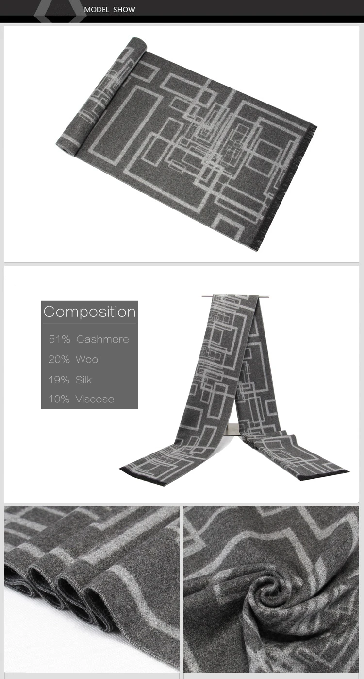 Новые зимние мужские шарфы, роскошный брендовый кашемировый шарф, геометрический клетчатый шарф для мужчин, шали и шарфы из пашмины, Echape