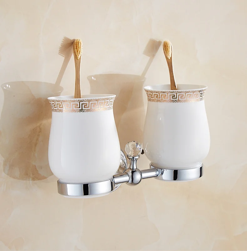 Европейский Серебряное Ванная комната комплект Полотенца стойки двойной Полотенца бар волосы сухие держатель утолщаются Ванная комната