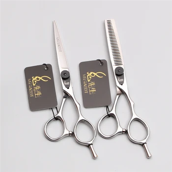 

6" 17.5cm 440C Shiny Color Mr Rabbit Hairdressing Scissors Thinning Shears Cutting Scissors Professional Hair Scissors Set T9015