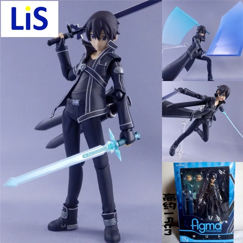 

Lis Drop Shipping Figma 174 Sword Art Online SAO Kirito Japanese Anime Marvel Action Figures Model Toy Birthday Gifts Hot Sell