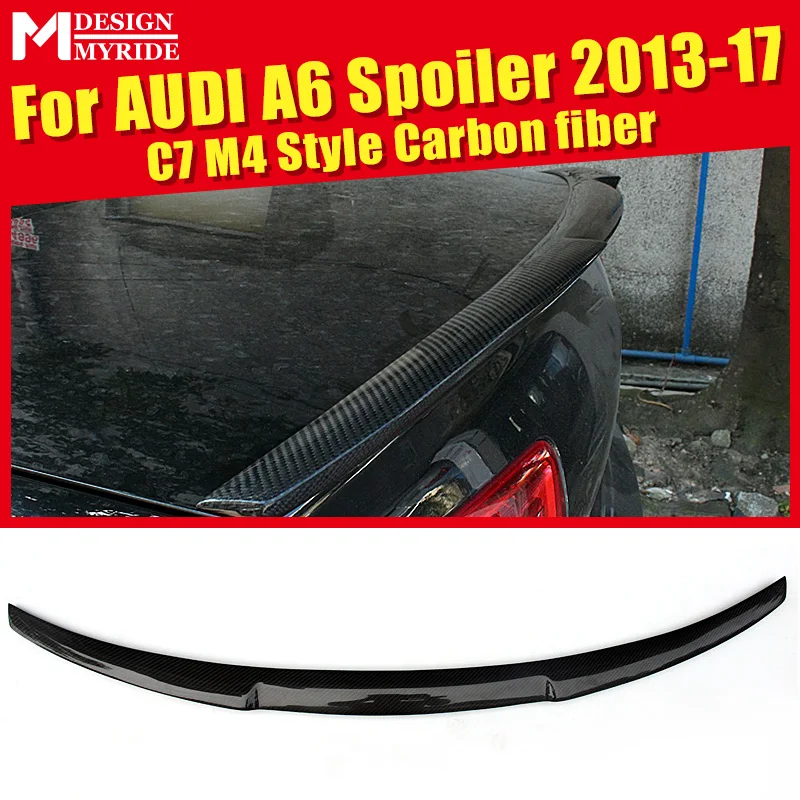 

For Audi A6 A6Q High-quality Rear Spoiler Tail A6 C7 M4 Style Coupe Carbon Fiber Rear Spoiler Rear Trunk Wing car styling 13-17