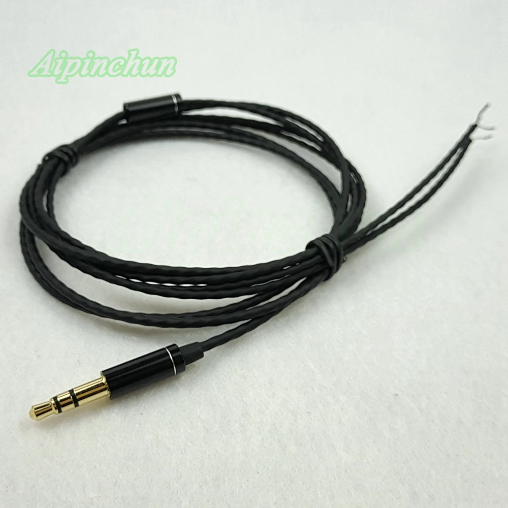 Aipinchun Высокое качество 3,5 мм 3-сваевыдрегиватель DIY наушников аудио кабель Замена наушников серебристо-пластина из бескислородной меди, провод AA0227