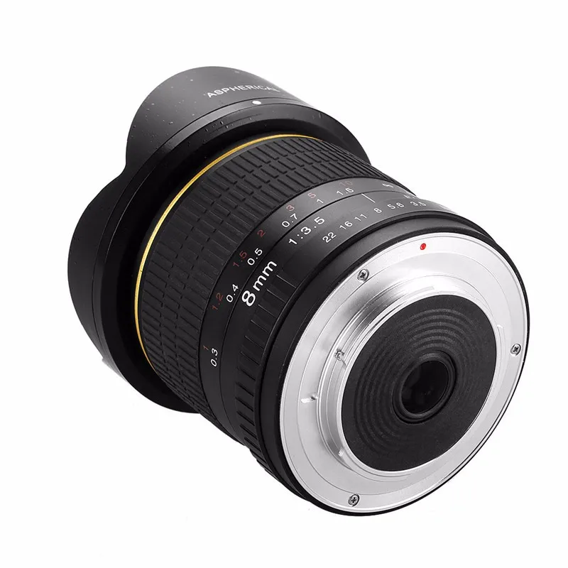 Ультраширокоугольный объектив рыбий глаз 8 мм F/3 5 для DSLR камер Nikon D3100 D3200 D5200 D5500 D7000