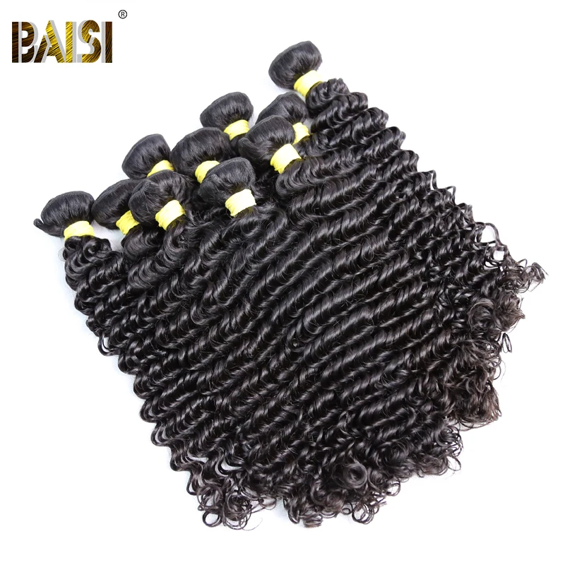 BAISI волосы перуанские глубокие волнистые волосы необработанные человеческие девственные волосы плетение 10 пучков в партии пучков сделки