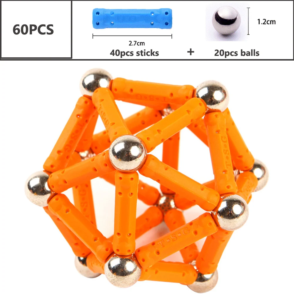 37-144 шт. магнитные дизайнерские строительные игрушки Магнитные стержни металлические шары моделирование и строительные блоки магнитные игрушки для детей Подарки