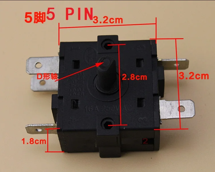new and original Switch 25T125 U.PA66 5pins and 3 pin 16A 250V