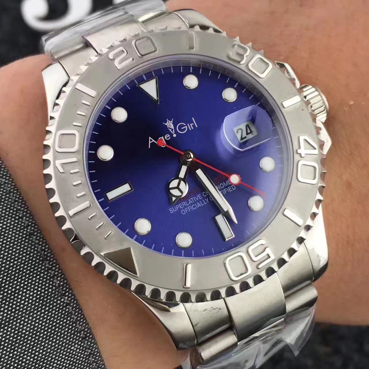

Luxury Brand New Men Automatic Mechanical Watch Black Blue Silver Bezel Stainless Steel Sapphire Waterproof Rose Gold Grey AAA+
