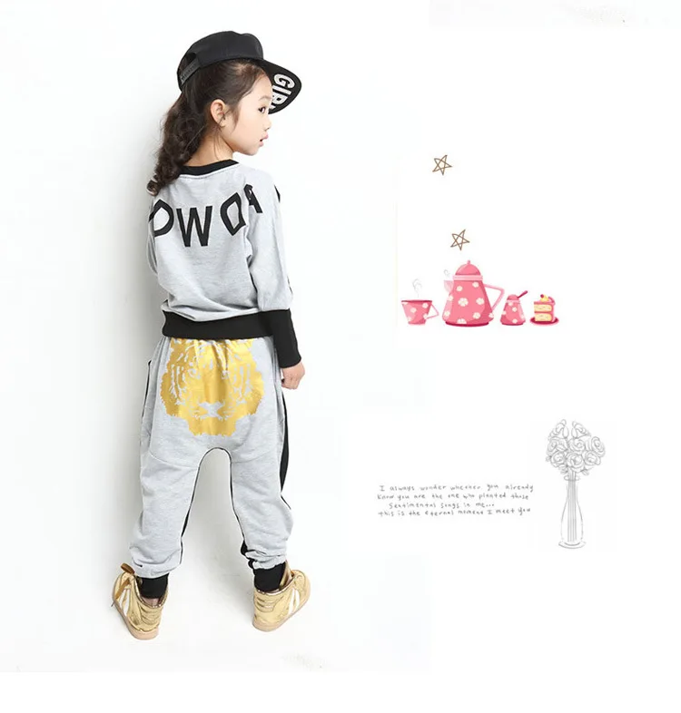 WEPBEL/одежда для малышей; детский костюм из двух предметов; хлопковые костюмы для девочек с принтом тигра в Корейском стиле