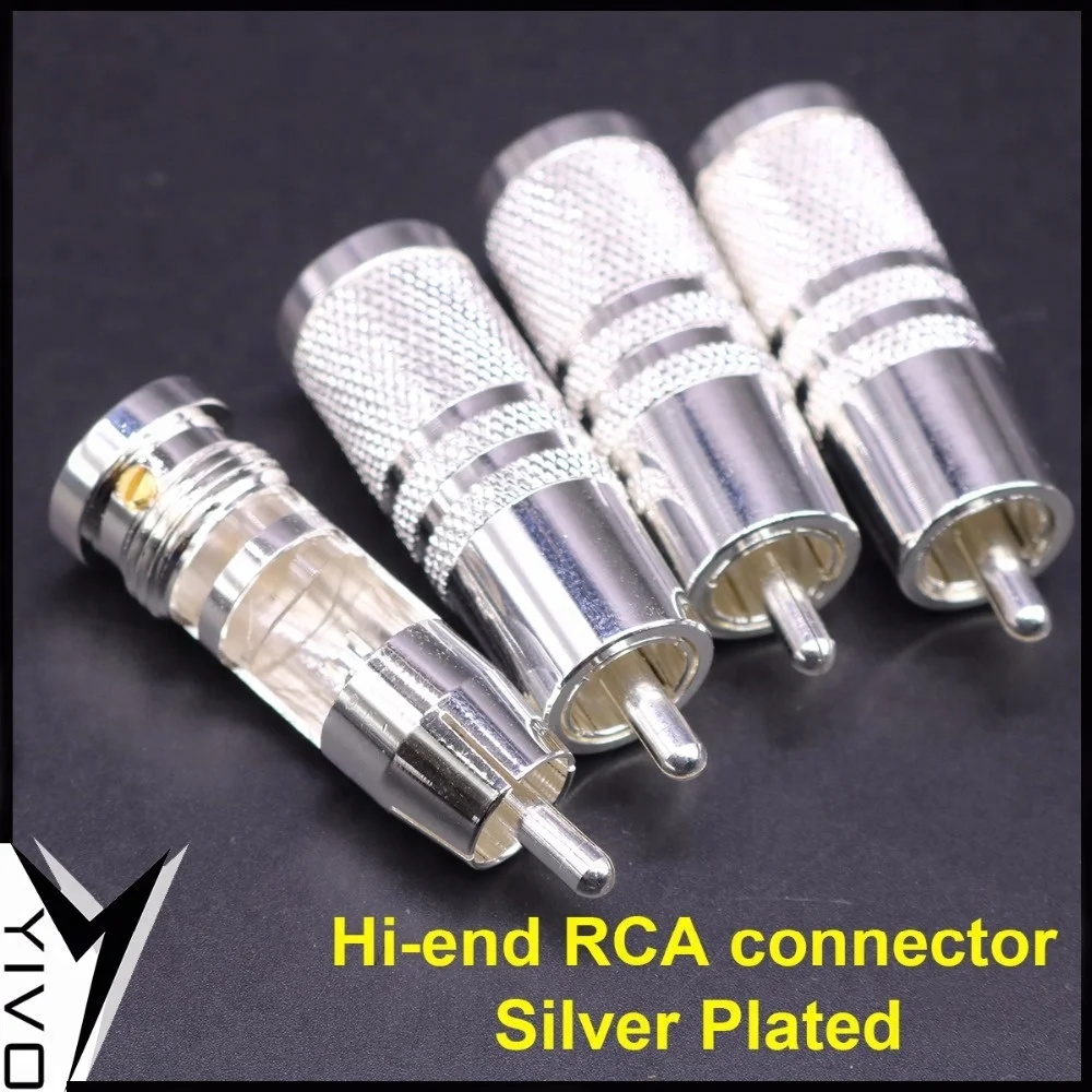 

8pcs YIVO Hi-End HIFI DIY Silver Plated Audio Video Connector Connectors vga RCA adapter Plug Audio Jack 7.5mm