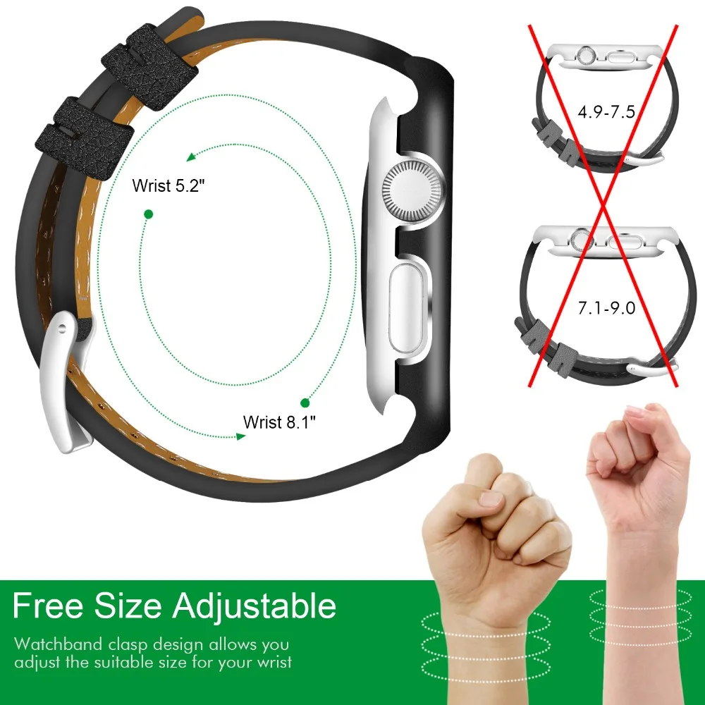 Genuine Leather iWatch Band Replacement Strap with Metal Apple Watch Case for 42mm watchband For Apple Watch Band with Case 38mm Genuine Leather iWatch Band Replacement Strap with Metal Apple Watch Case for 42mm watchband For Apple Watch Band with Case 38mm