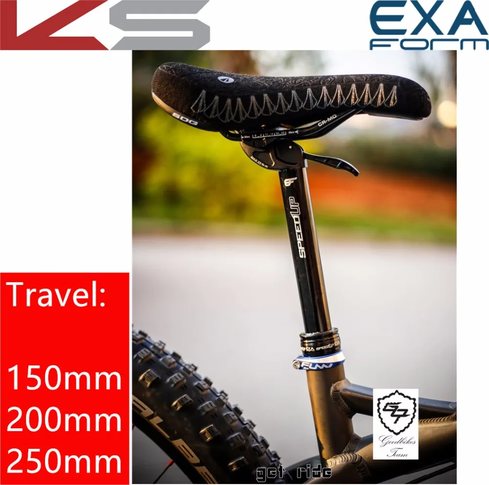 

Kindshock dropper seatpost height adjustable 125 150 200 mm 250mm travel 30.9mm 31.6 speedup Exaform MTB bike seat post speed up