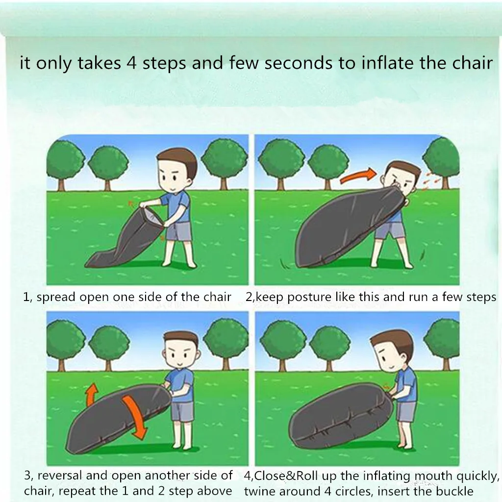  Portable Inflatable Lounger Couch Air Sofa Bed Chair for Camping Beach Travel  