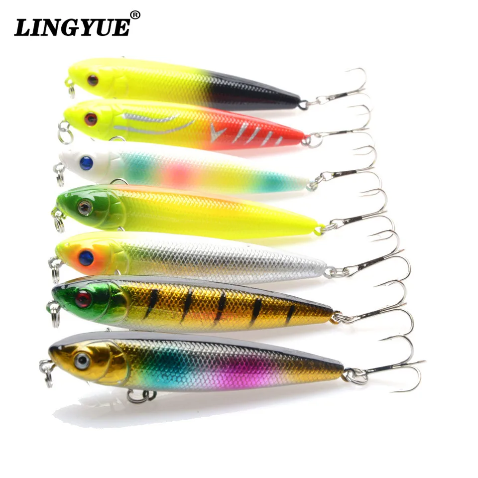7pcs/lot Hard Fishing Lures Lifelike Pencil Lure 7 Colors Jerkbait
