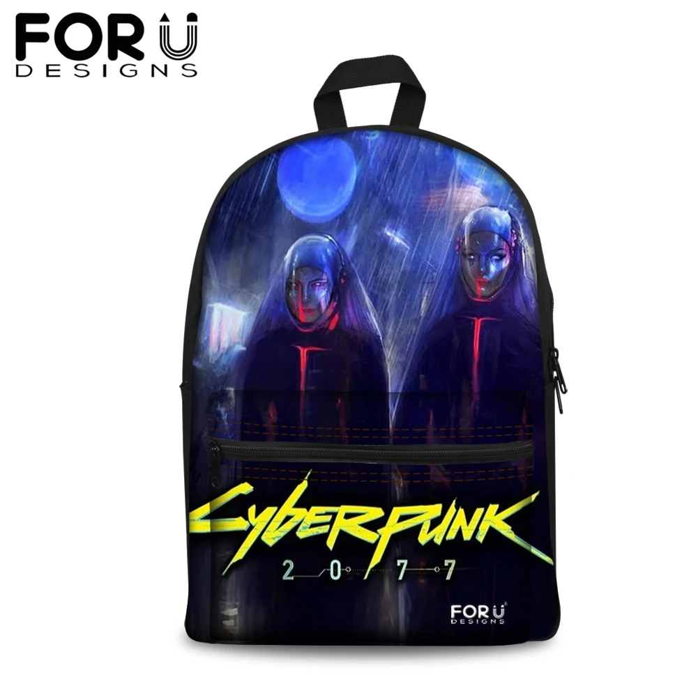 

Teenagers School Backpack Bag for Boy Girls Cyberpunk 2077 Printing Satchel Soft Cotton Rucksack Bookbag for Men Woman 2019