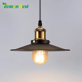 

22cm Industrial Decor Loft Pendant Lights American Country Lamps Vintage Lighting for Restaurant Bedroom Home Decoration Black