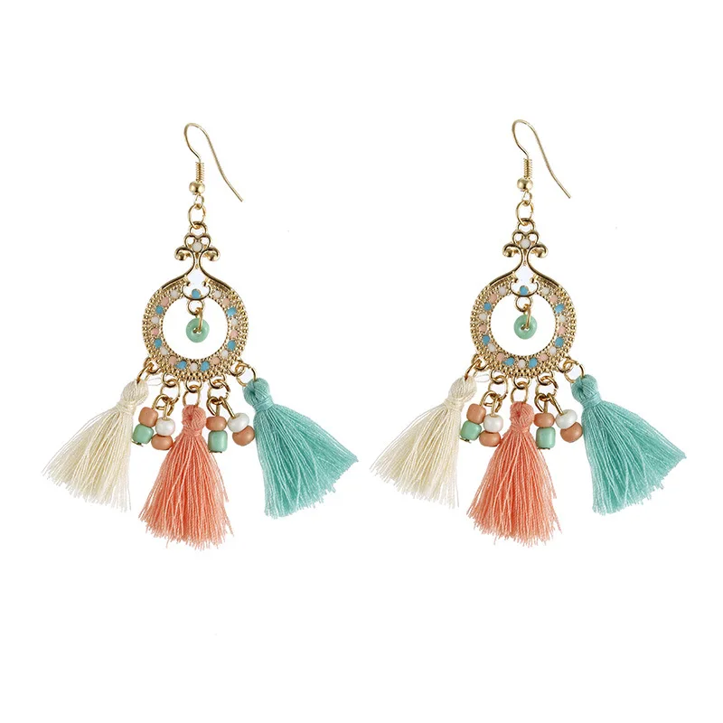 Glhgjp Bohemia Style Tassel Earring For Women Vintage Statement Earring