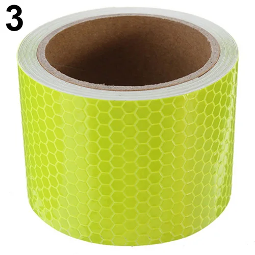 2pcs 3M*50mm High Intensity Prismatic Reflective Safety Tape Vinyl Roll Self-Adhesive Security Marking Tape Yellow 