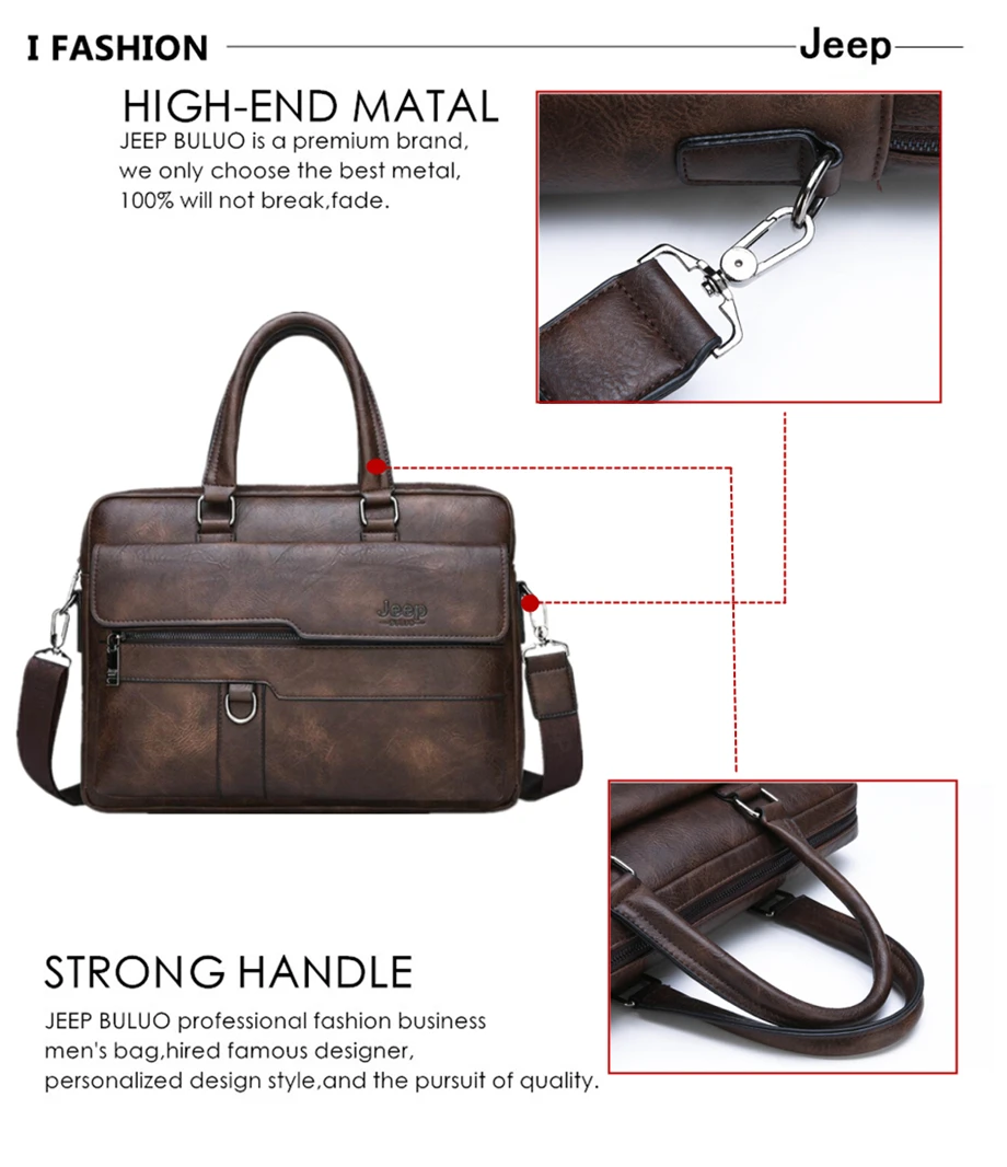 JEEP BULUO Men Briefcase Bag