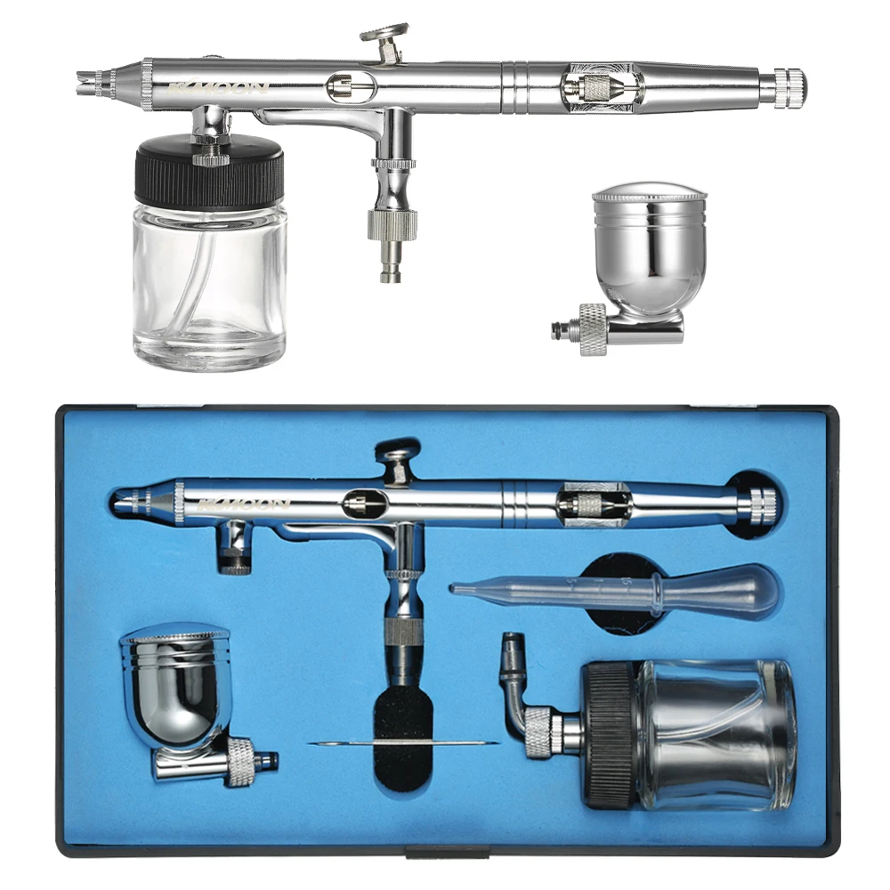 Комплект компрессора для аэрографа двойного действия Пескоструйный мини-распылитель воздуха-щетка+ пипетка 0,25 мм 7cc& 22cc для искусства