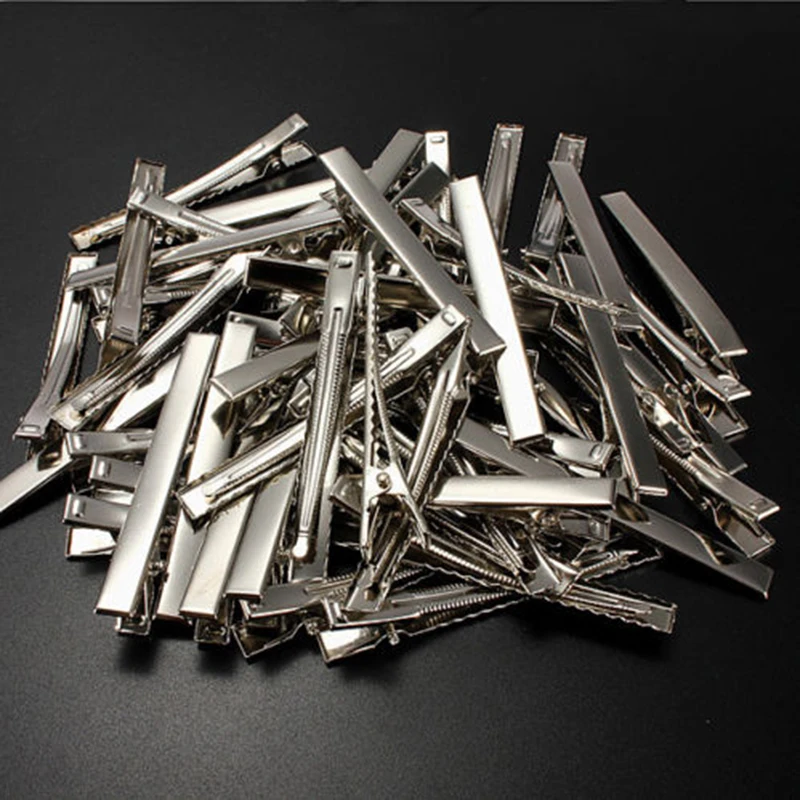 50pcs Metal Hair Alligator Clips 35mm/40mm/45mm/55mm/65mm/75mm For Hair Style Tools Accessories