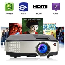CAIWEI Android WIFI Proyector Portable LED Projector 1080P Multimedia Home Cinema for Home Use 1024x600 Resolution