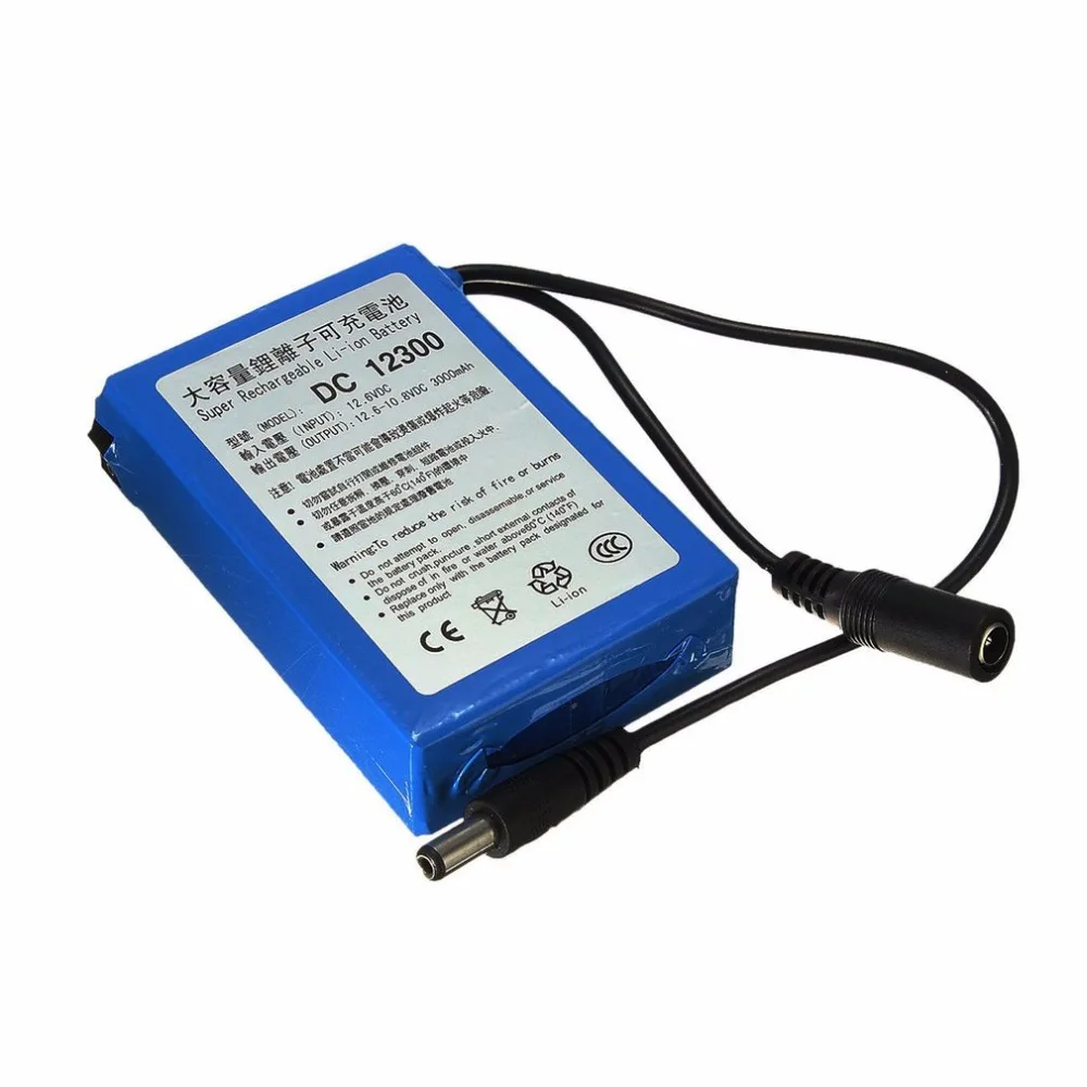 12V 3000mAh большой Ёмкость Перезаряжаемые литий-ионный аккумулятор для хранения Батарея подходит для контроля уровня сахара в крови с светодиодный светильник резервного копирования Мощность US/EU