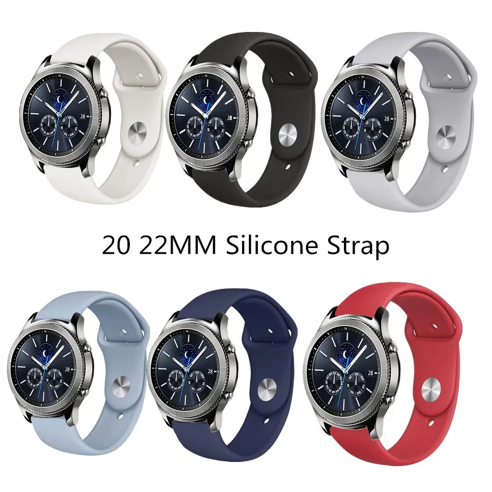 

22mm silicone strap for Samsung Galaxy S3 20mm Sports Rubber Watchbands for Motor Xiaomi 46mm Smart Bracelet band