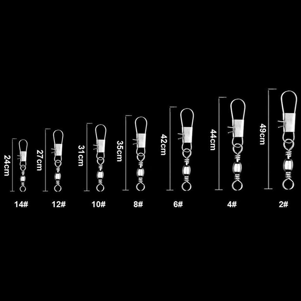 WALK FISH 50PCS/Lot Fishing Connector Pin Bearing Rolling Swivel Stainless Steel with Snap Fishhook Lure Tackle Accessorie WALK FISH 50PCS/Lot Fishing Connector Pin Bearing Rolling Swivel Stainless Steel with Snap Fishhook Lure Tackle Accessorie