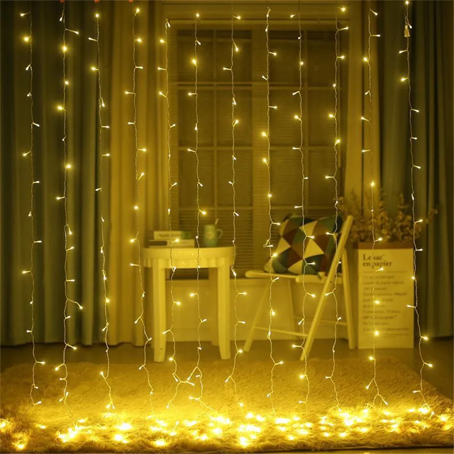 Cortina de Led Parede do Evento da Festa de Casamento do Natal Luz da Corda ao ar Luz do Sincelo Thrisdar Janela Livre Guirlanda 10x1m 10x2m 10x4m 10x5m 6 Livre Guirlanda Parede do Evento da Festa