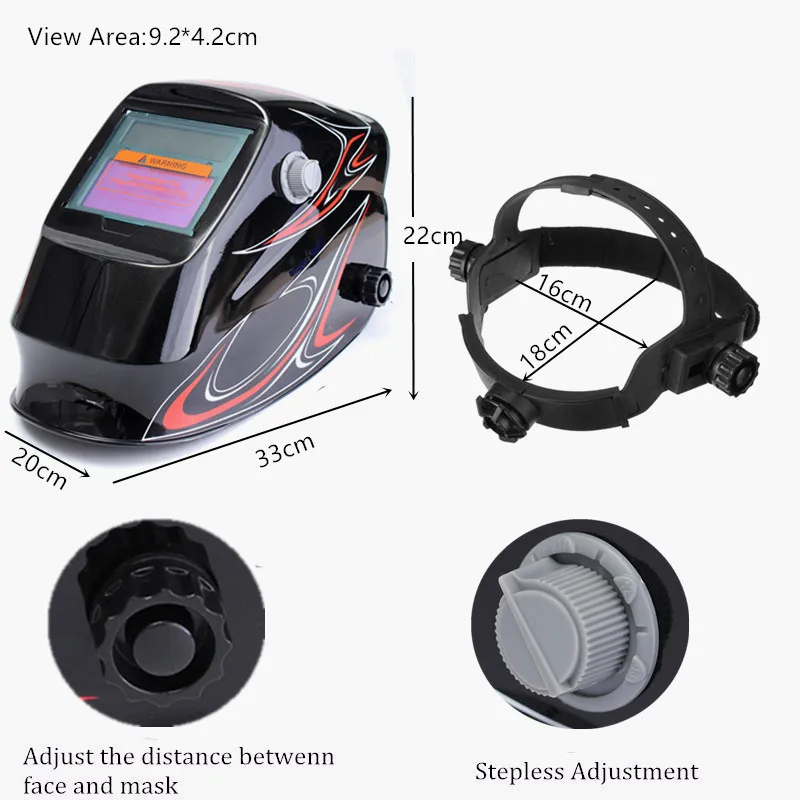 

Brand New Fully Automatic Welding Helmets Adjustable Auto Darkening Solar Welding Welders Helmet Mask With Grind Mode Black