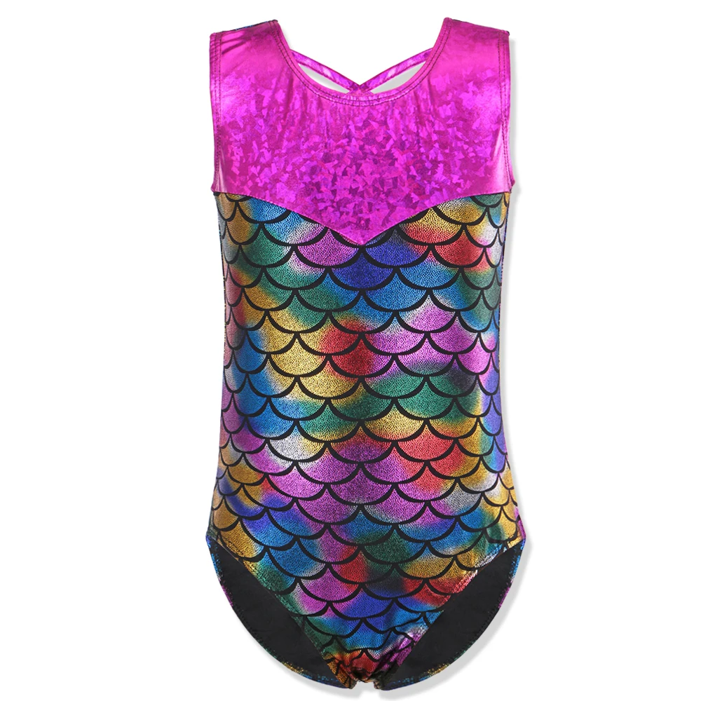 BAOHULU Sleeveless Gilding Gymnastics Leotard Mermaid for Girls Kids Ballet Jumpsuit Children Teens Dance Leotard Costume B148 BAOHULU Sleeveless Gilding Gymnastics Leotard Mermaid for Girls Kids Ballet Jumpsuit Children Teens Dance Leotard Costume B148
