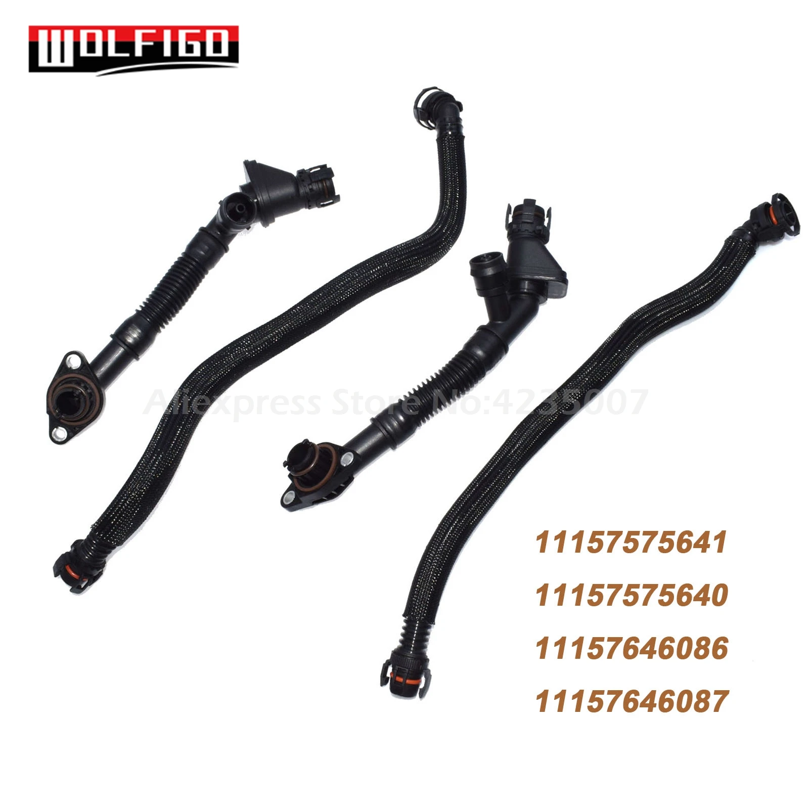 

WOLFIGO LH RH For BMW X5 X6 550i 650i 750i N63 Crankcase Breather Valves & Hoses 11157575641,11157575640,11157646086,11157646087