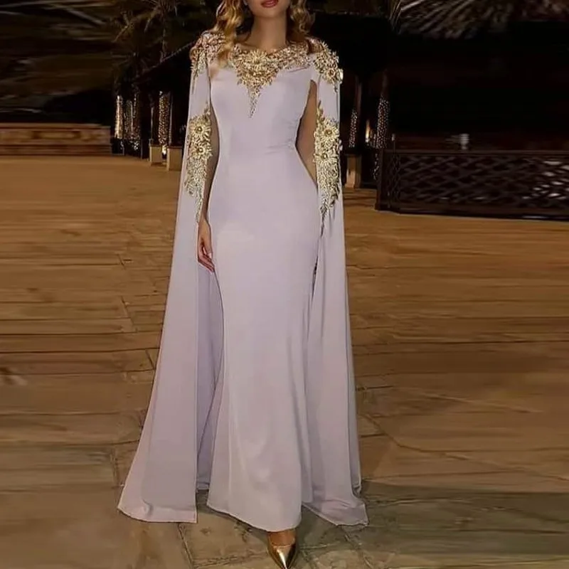 

vestidos largos Lebanon Evening Dresses Long abiye Evening Gown Sleeves robe soiree Custom Made Elegant Formal Dress Appliques