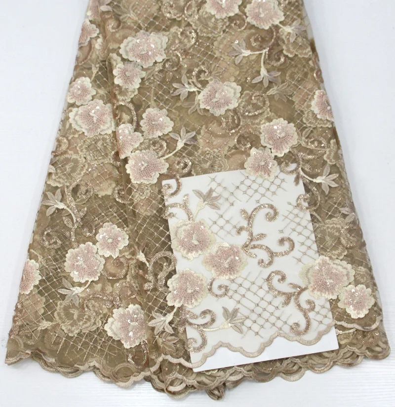 

gold wholesale African net lace with sequins,top quality French lace fabric,fashionable net lace for party dress
