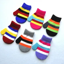 Красочные детские варежки Полосатый Одежда для детей; малышей; девочек мальчиков перчатки зимние, вязаные, теплые для детей одежда для малышей перчатки и варежки