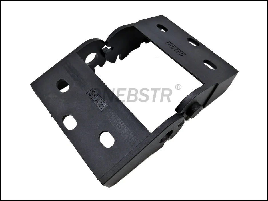 JFLO 1 Pair of 18x50mm Semi Closed Inside Opening Drag Chain Fitting End Connectors Joints Plastic Towline Cable  Wire Carrier 6