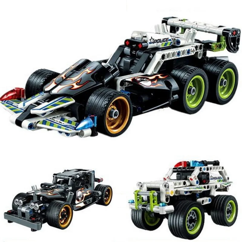 Совместимый 42037 2 в 1 Technic Formula Внедорожный гоночный автомобиль модель строительный блок игрушки LELE 38001 DIY подарки для детей