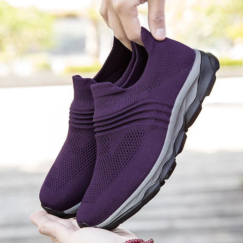 2019 spring and summer new couple fashion sneakers socks shoes women light comfortable Flying weaving technology women shoes